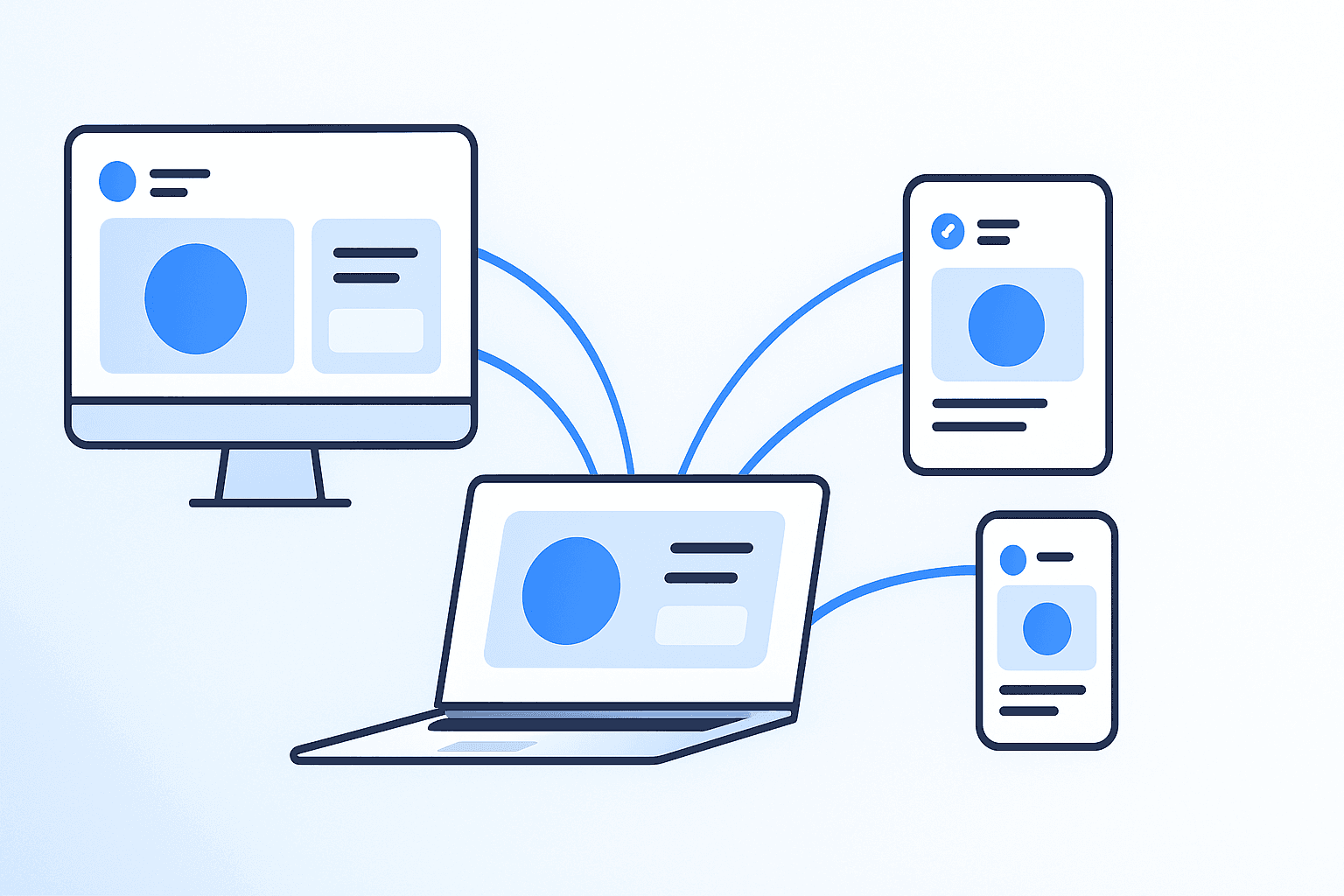 Illustration of Social Remix distributing one campaign to multiple platforms across devices